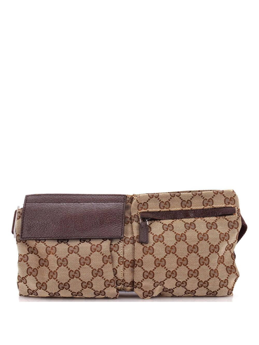 Gucci Vintage Double Belt Bag Gg Canvas #334543G81B
